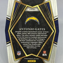 Load image into Gallery viewer, Panini 2021 Select Antonio Gates GOLD PREMIER LEVEL PRIZM Die-Cut SSP No. 138 HOF