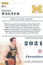 تحميل الصورة إلى عارض المعرض، اختيارات مسودة Panini Chronicles لعام 2021 Franz Wagner #9 Michigan Wolverines