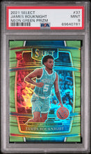 تحميل الصورة إلى عارض المعرض، 2021-22 Panini Select Neon Green RC #37 James Bouknight #/75 Charlotte Hornets PSA 9 Mint
