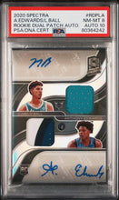 Load image into Gallery viewer, 2020-21 Spectra RC Rookie Dual Patch Auto 3/25 Anthony Edwards / LaMelo Ball #RDPLA PSA