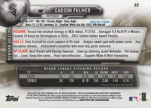 Load image into Gallery viewer, 2017 Bowman Carson Fulmer  RC # 22 Chicago White Sox