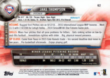 Load image into Gallery viewer, 2017 Bowman Jake Thompson  RC # 62 Philadelphia Phillies