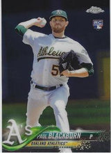 Load image into Gallery viewer, 2018 Topp Chrome  Paul Blackburn RC #158 Oakland Athletics