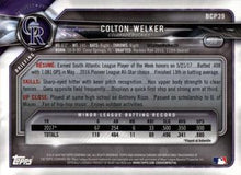 Load image into Gallery viewer, 2018 Bowman Chrome Prospects Colton Welker BCP39 Colorado Rockies