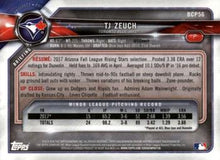 Load image into Gallery viewer, 2018 Bowman Chrome Prospects T.J. Zeuch BCP56 Toronto Blue Jays