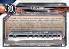Load image into Gallery viewer, 2018 Bowman Draft Casey Mize FBC BD-1 Detroit Tigers