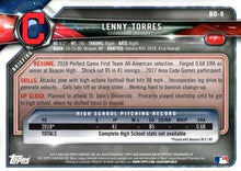 Load image into Gallery viewer, 2018 Bowman Draft Lenny Torres FBC BD-8 Cleveland Indians