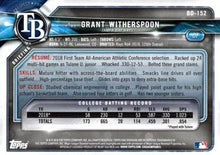 Load image into Gallery viewer, 2018 Bowman Draft Grant Witherspoon FBC BD-152 Tampa Bay Rays