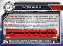 Load image into Gallery viewer, 2019 Bowman Clayton Kershaw #15 Los Angeles Dodgers