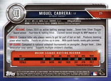 Load image into Gallery viewer, 2019 Bowman Miguel Cabrera #21 Detroit Tigers