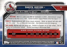 Load image into Gallery viewer, 2019 Bowman Dakota Hudson RC #73 St. Louis Cardinals