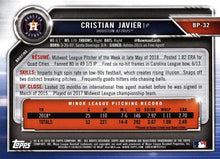 Load image into Gallery viewer, 2019 Bowman Prospects Cristian Javier #BP-32 Ho#USton Astros