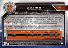 Load image into Gallery viewer, 2019 Bowman Prospects Logan Webb #BP-79 San Francisco Giants