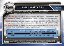 Load image into Gallery viewer, 2019 Bowman Prospects Brent Honeywell #BP-88 Tampa Bay Rays