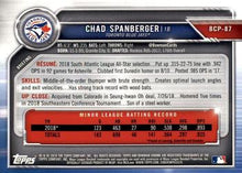 Load image into Gallery viewer, 2019 Bowman Chrome Prospects Chad Spanberger BCP-87 Toronto Blue Jays