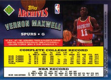 Load image into Gallery viewer, 1992-93 Topps Archives Vernon Maxwell #107 San Antonio Spurs