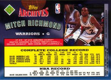 Load image into Gallery viewer, 1992-93 Topps Archives Mitch RichmondËœUER #109 Golden State Warriors