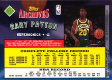 Load image into Gallery viewer, 1992-93 Topps Archives Gary Payton  #137 Seattle SuperSonics
