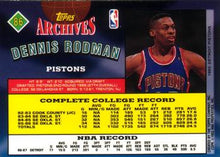 将图片加载到图库查看器,1992-93 Topps Archives Dennis Rodman  #86 Detroit Pistons