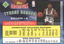 تحميل الصورة إلى عارض المعرض، أرشيفات Topps لعامي 1992 و1993 Tyrone Bogues #89 Washington Bullets