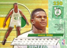 将图片加载到图库查看器,1992-93 Fleer Ultra Marcus Webb RC #230 Boston Celtics