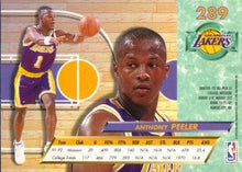 Load image into Gallery viewer, 1992-93 Fleer Ultra Anthony Peeler RC #289 Los Angeles Lakers