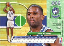 将图片加载到图库查看器,1992-93 Fleer Ultra Lance Blanks  #303 Minnesota Timberwolves
