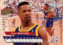 Load image into Gallery viewer, 1993-94 Fleer Ultra Mark Macon #51 Denver Nuggets
