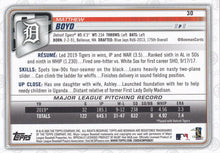 Load image into Gallery viewer, 2020 Bowman Matthew Boyd #30 Detroit Tigers