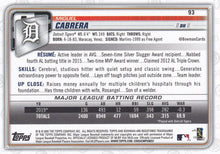 Load image into Gallery viewer, 2020 Bowman Miguel Cabrera #93 Detroit Tigers