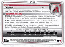 Load image into Gallery viewer, 2020 Bowman Prospects Camo Alek Thomas BP-98 Arizona Diamondbacks