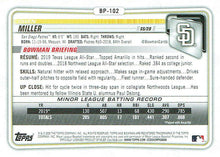 Load image into Gallery viewer, 2020 Bowman Prospects Owen Miller BP-102 San Diego Padres
