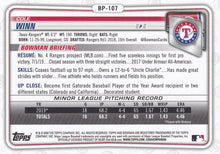 Load image into Gallery viewer, 2020 Bowman Prospects Cole Winn BP-107 Texas Rangers