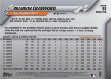 Load image into Gallery viewer, 2020 Topps Chrome Pink Refractor Brandon Crawford #88 San Francisco Giants