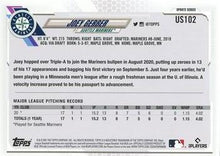 Load image into Gallery viewer, 2021 Topps Update Joey Gerber Rookie US102 Seattle Mariners