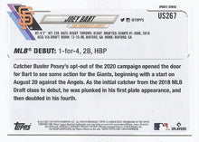 Load image into Gallery viewer, 2021 Topps Update Joey Bart Rookie Debut US267 San Francisco Giants