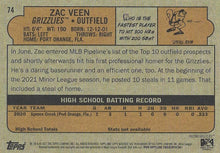 Load image into Gallery viewer, 2021 Topps Heritage Minor League Zac Veen #74 Fresno Grizzlies