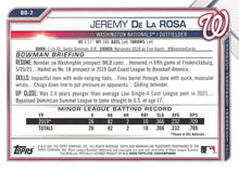 تحميل الصورة إلى عارض المعرض، 2021 Bowman Draft Jeremy De La Rosa BD-2 Washington Nationals