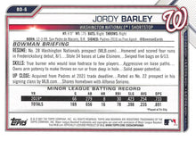 Load image into Gallery viewer, 2021 Bowman Draft Jordy Barley BD-6 Washington Nationals