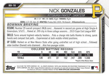 Load image into Gallery viewer, 2021 Bowman Draft Nick Gonzales BD-16 Pittsburgh Pirates