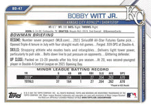 تحميل الصورة إلى عارض المعرض، 2021 Bowman Draft Bobby Witt Jr. BD-47 Kansas City Royals