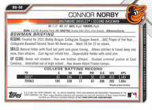 Load image into Gallery viewer, 2021 Bowman Draft Connor Norby FBC 1st Bowman BD-50 Baltimore Orioles