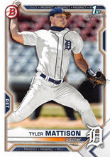 تحميل الصورة إلى عارض المعرض، 2021 Bowman Draft Tyler Mattison FBC 1st Bowman BD-58 Detroit Tigers