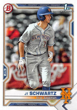تحميل الصورة إلى عارض المعرض، 2021 Bowman Draft JT Schwartz FBC 1st Bowman BD-61 New York Mets