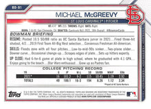 Load image into Gallery viewer, 2021 Bowman Draft Michael McGreevy FBC 1st Bowman BD-91 St. Louis Cardinals