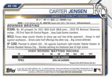 将图片加载到图库查看器,2021 Bowman Draft Carter Jensen FBC 1st Bowman BD-106 Kansas City Royals