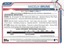Load image into Gallery viewer, 2021 Bowman Draft Maddux Bruns FBC 1st Bowman BD-126 Los Angeles Dodgers
