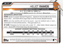 Load image into Gallery viewer, 2021 Bowman Draft Heliot Ramos BD-137 San Francisco Giants