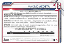 Load image into Gallery viewer, 2021 Bowman Draft Maximo Acosta BD-139 Texas Rangers