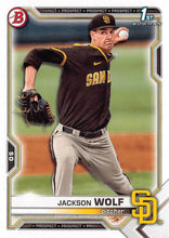 Load image into Gallery viewer, 2021 Bowman Draft Jackson Wolf FBC 1st Bowman BD-141 San Diego Padres